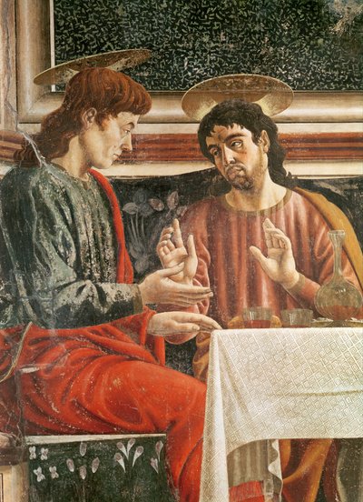 The Last Supper, Detail of Saint Matthew and Saint Philip, 1447 (detail) by Andrea del Castagno